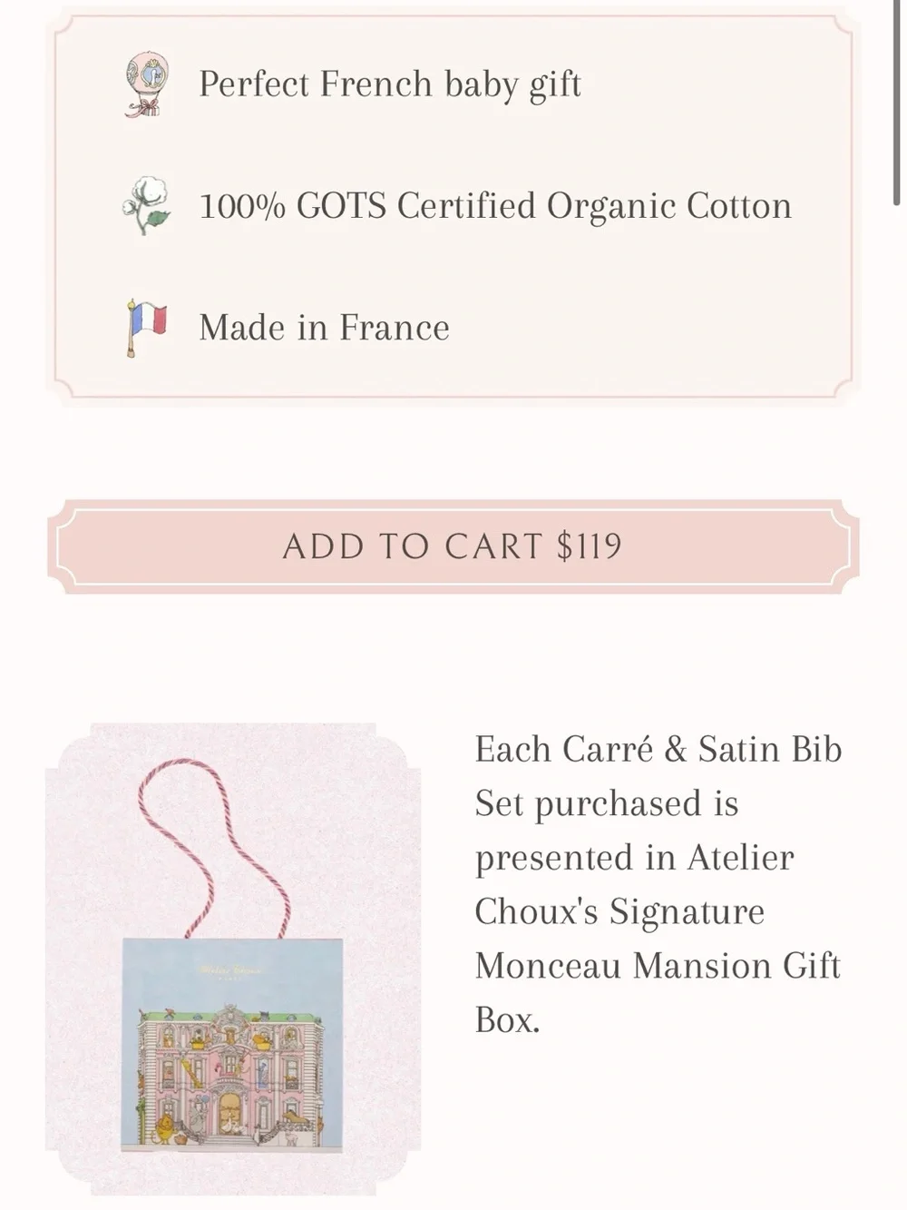 Hot Air Balloon Carré & Bib Gift Set in Pink